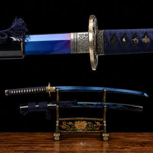 Katana del Re Drago Blu Acciaio T10 (Versione Affilata)