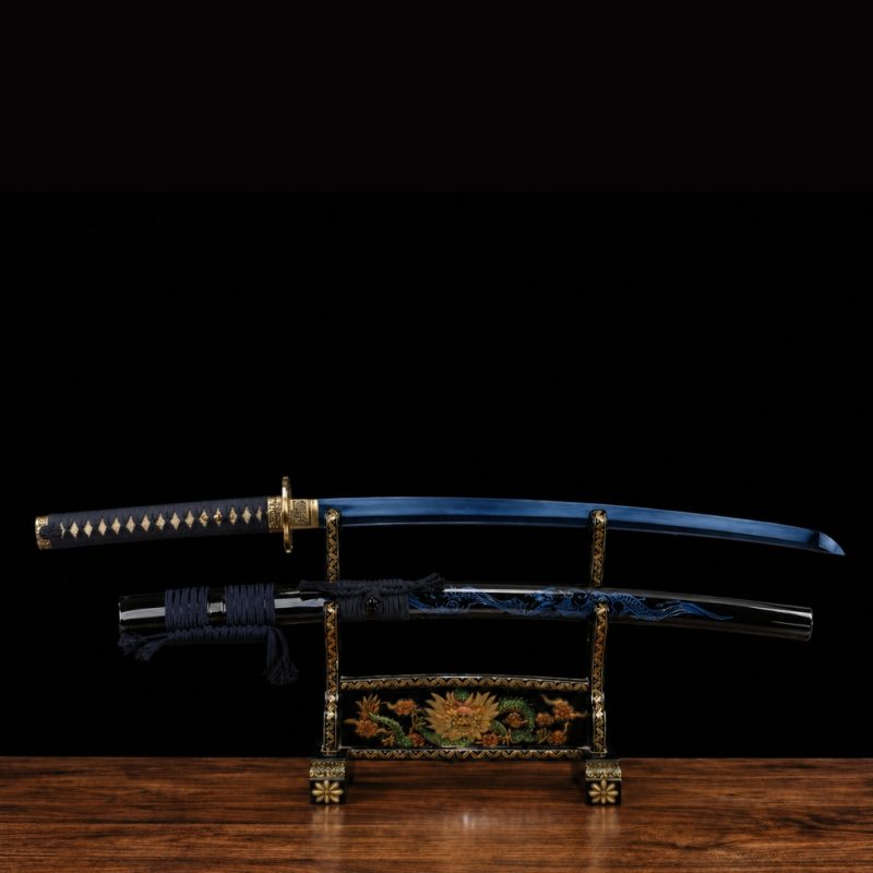 Katana del Re Drago Blu Acciaio T10 (Versione Affilata)