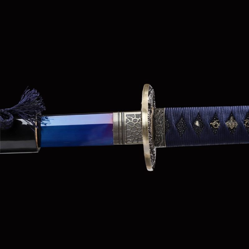 Katana del Re Drago Blu Acciaio T10 (Versione Affilata)