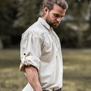Costume Camicia con colletto dritto e lacci “Bruno” Naturel