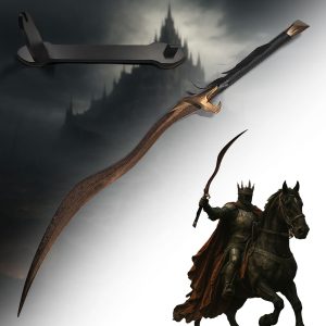Spadone ispirato alla Zanna del Segugio (Bloodhound's Fang), con supporto in legno