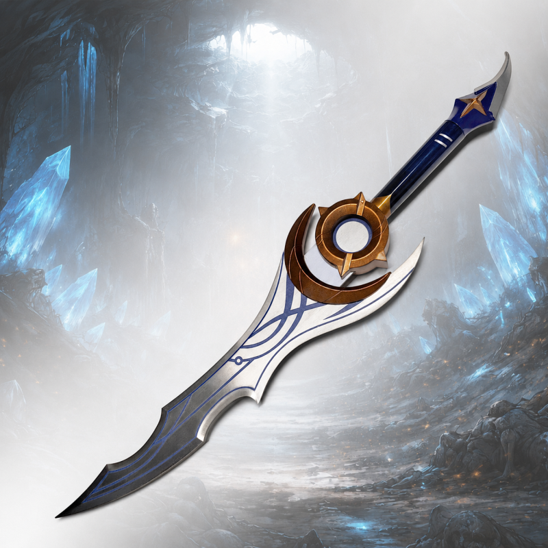 Spada ispirata alla Lama Notturna Moon Shadow Argentata (Solo Leveling) — vista 3