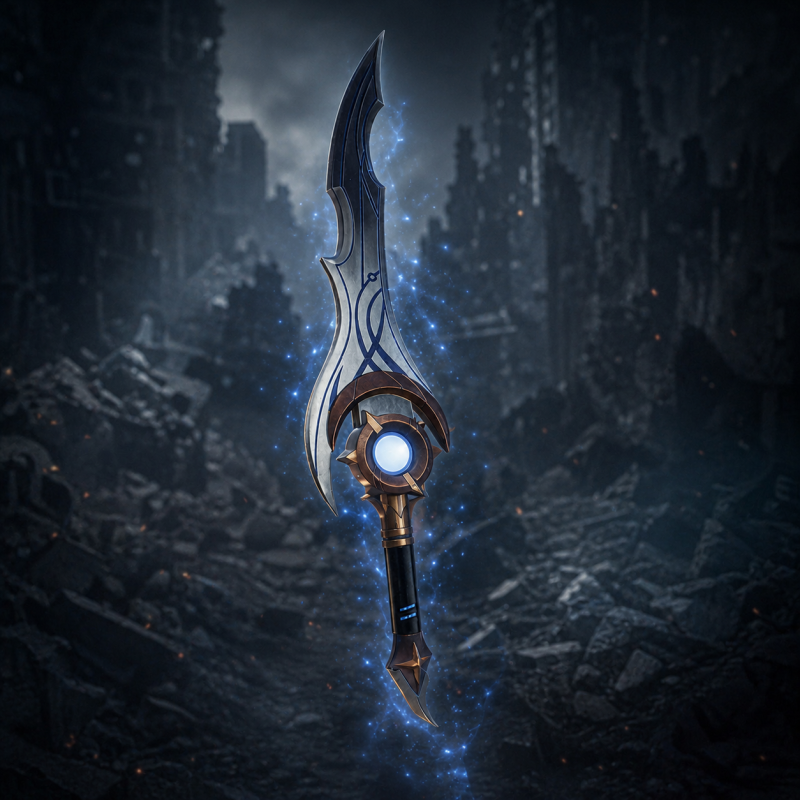 Spada ispirata alla Lama Notturna Moon Shadow Argentata (Solo Leveling) — vista 4