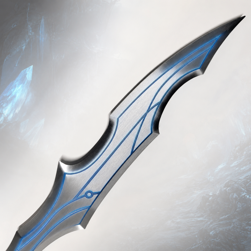 Spada ispirata alla Lama Notturna Moon Shadow Argentata (Solo Leveling) — vista 5
