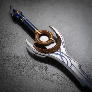Spada ispirata alla Lama Notturna Moon Shadow Argentata (Solo Leveling)