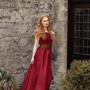 Vestito lungo a volant d'épaule "Clara"