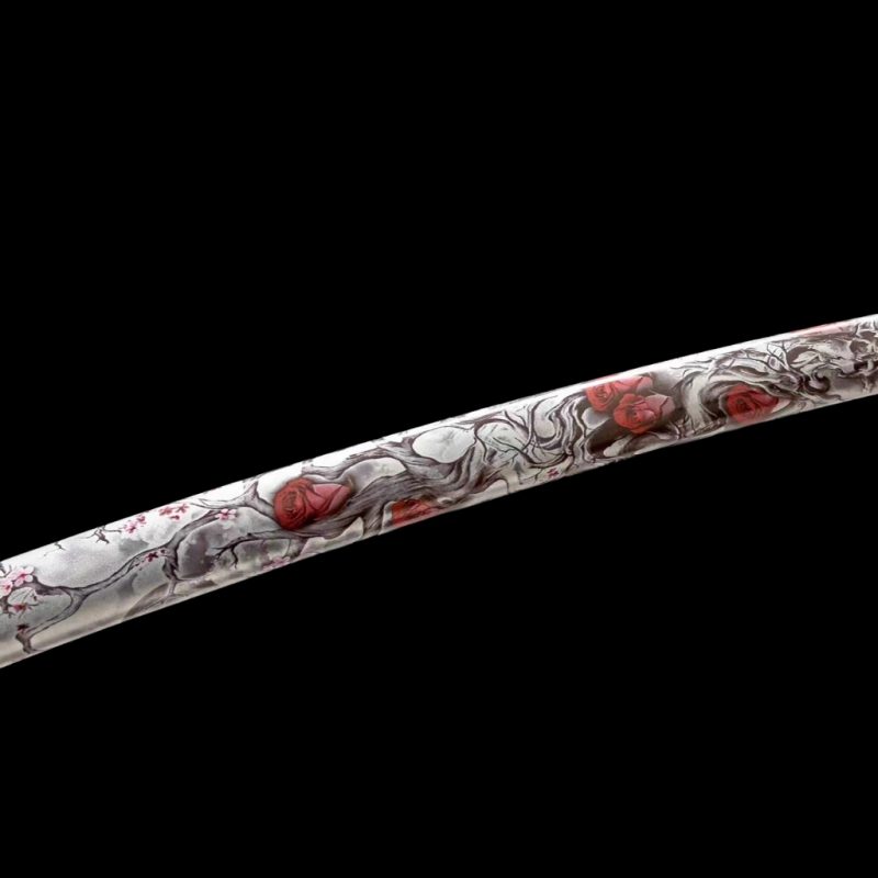 Katana Sango (Acciaio T10 con Hamon Autentico e Vera Pelle di Razza)