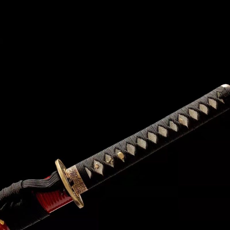 Katana Sango (Acciaio T10 con Hamon Autentico e Vera Pelle di Razza)