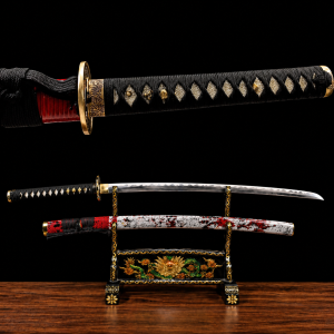 Katana Sango (Acciaio T10 con Hamon Autentico e Vera Pelle di Razza)