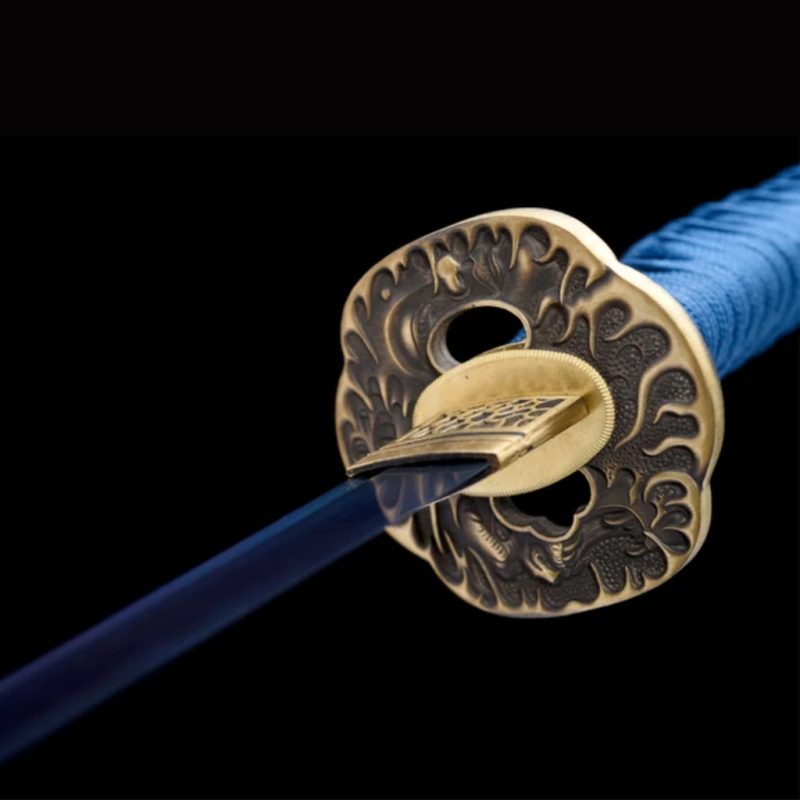 Katana Inazuma (Acciaio Damasco Blu)