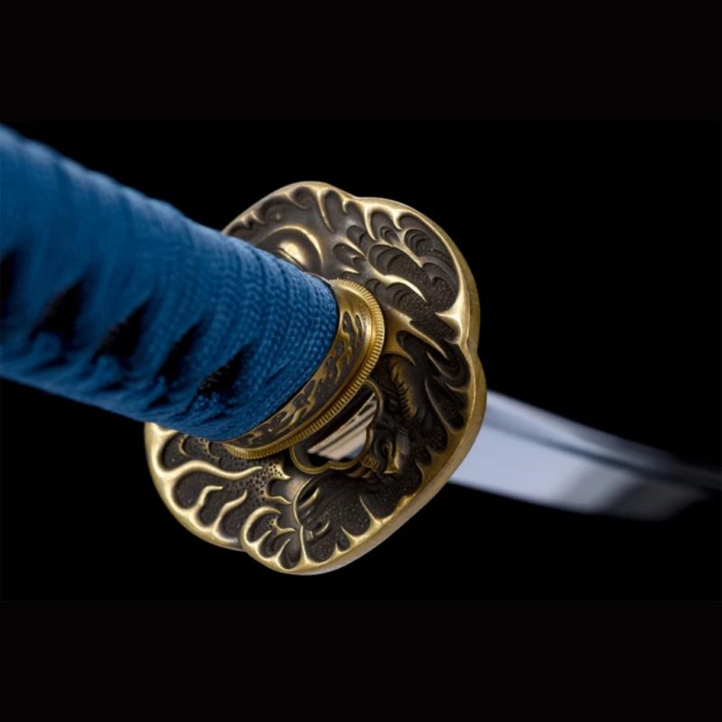 Katana Inazuma (Acciaio Damasco Blu)