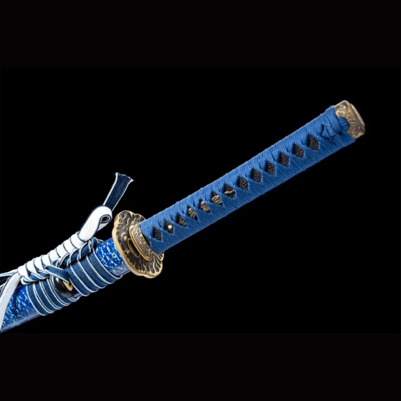 Katana Inazuma (Acciaio Damasco Blu)
