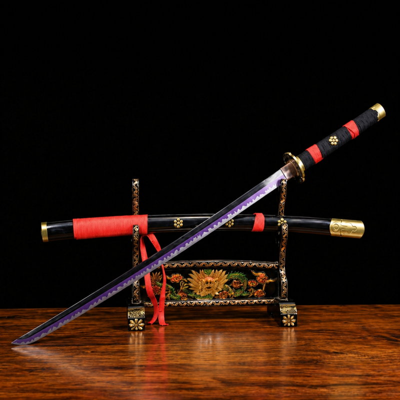 Katana Black Enma: One Piece (Acciaio al Carbonio 1060)