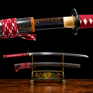 Katana Tachibana (Acciaio T10 con Hamon Autentico e Pelle di Razza)