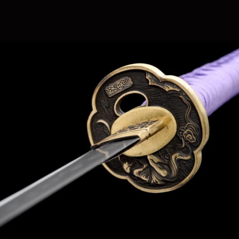 Katana Murasaki (Acciaio Damasco con Hamon)