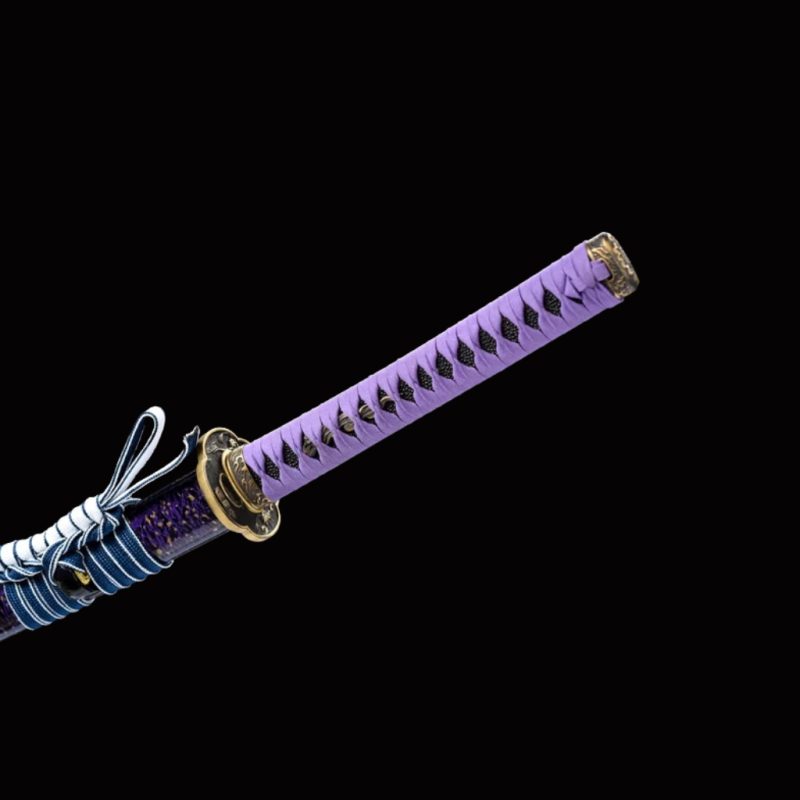 Katana Murasaki (Acciaio Damasco con Hamon)