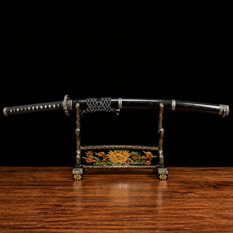 Katana Raikiri (Acciaio Damasco con Hamon Autentico)