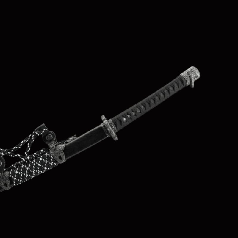 Katana Raikiri (Acciaio Damasco con Hamon Autentico)