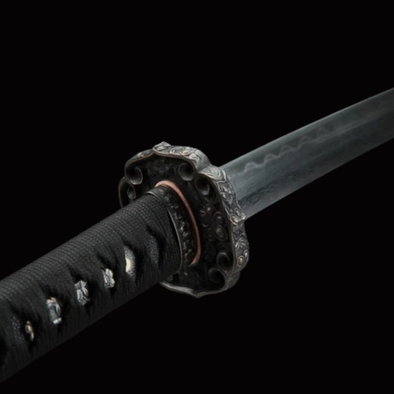 Katana Raikiri (Acciaio Damasco con Hamon Autentico)