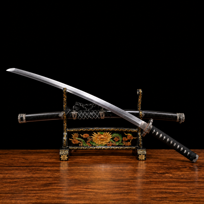 Katana Raikiri (Acciaio Damasco con Hamon Autentico)