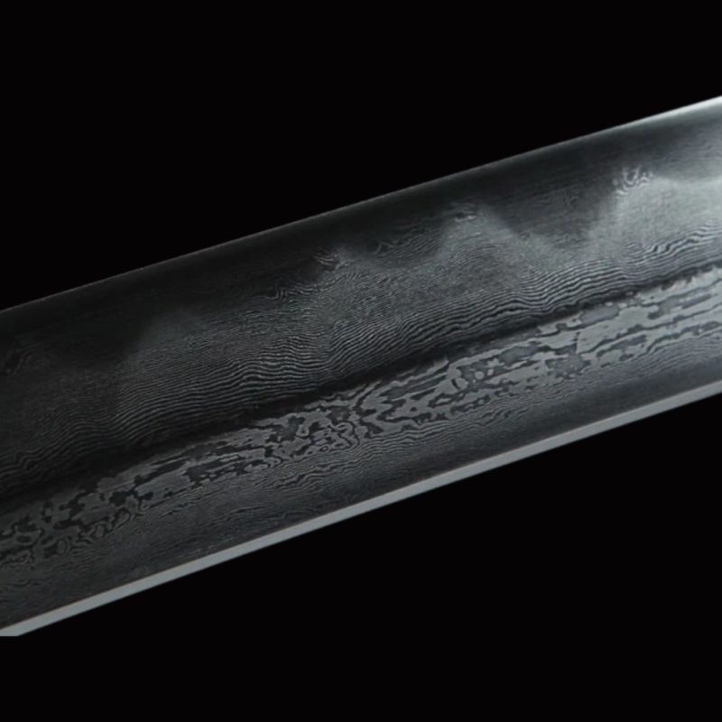 Katana Raikiri (Acciaio Damasco con Hamon Autentico)