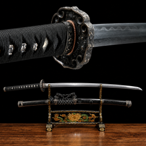 Katana Raikiri (Acciaio Damasco con Hamon Autentico)