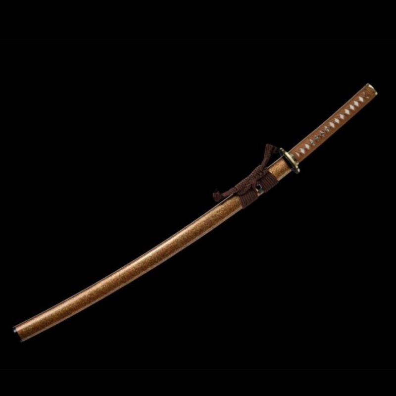 Katana Kihaku (Acciaio Damasco con Hamon Autentico e Pelle di Razza)