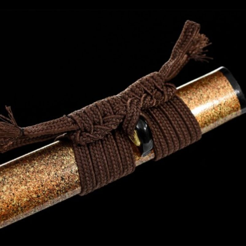Katana Kihaku (Acciaio Damasco con Hamon Autentico e Pelle di Razza)