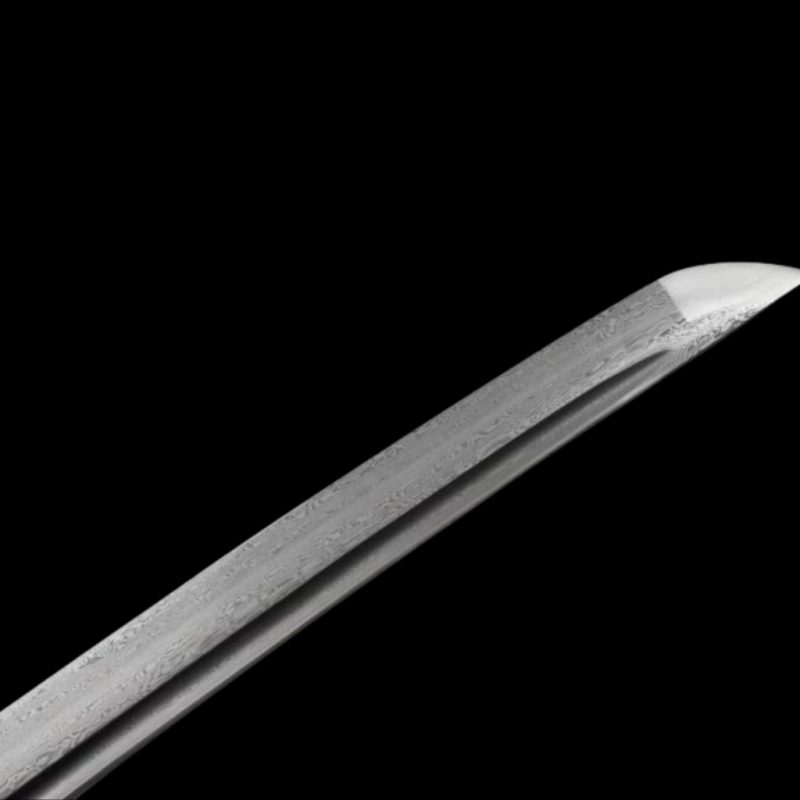 Katana Tsubaki (Acciaio Damasco con Vera Pelle di Razza)