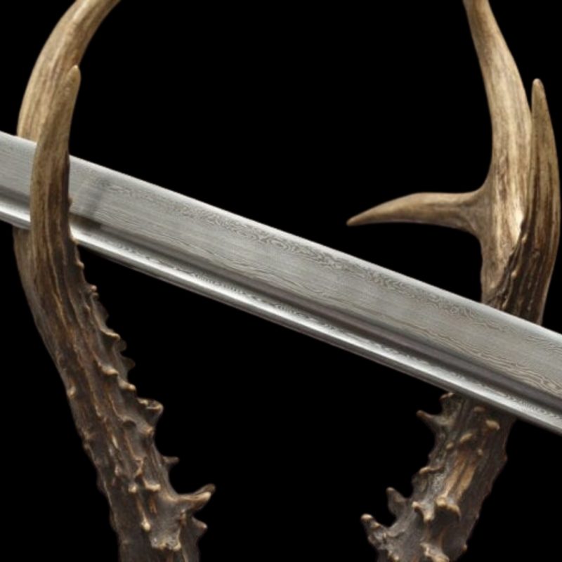 Katana Tsubaki (Acciaio Damasco con Vera Pelle di Razza)