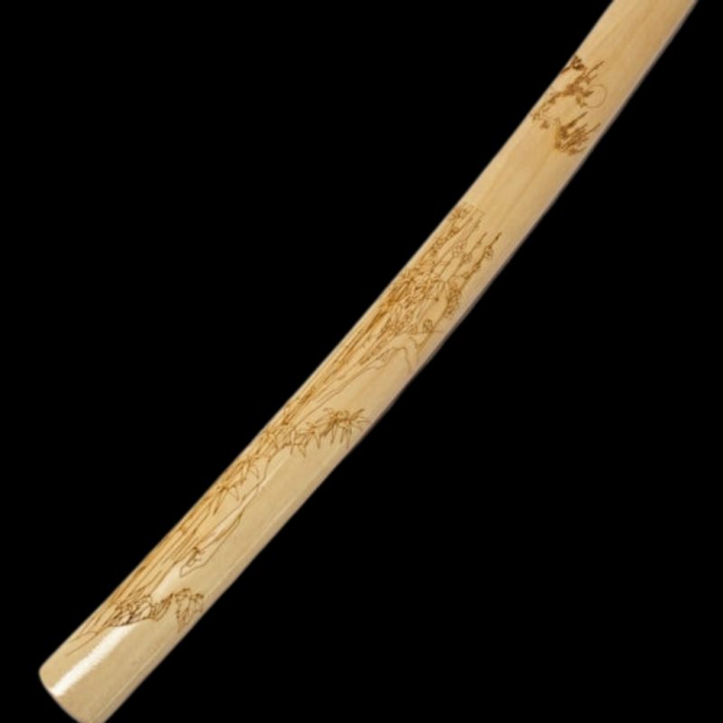 Katana Tsubaki (Acciaio Damasco con Vera Pelle di Razza)