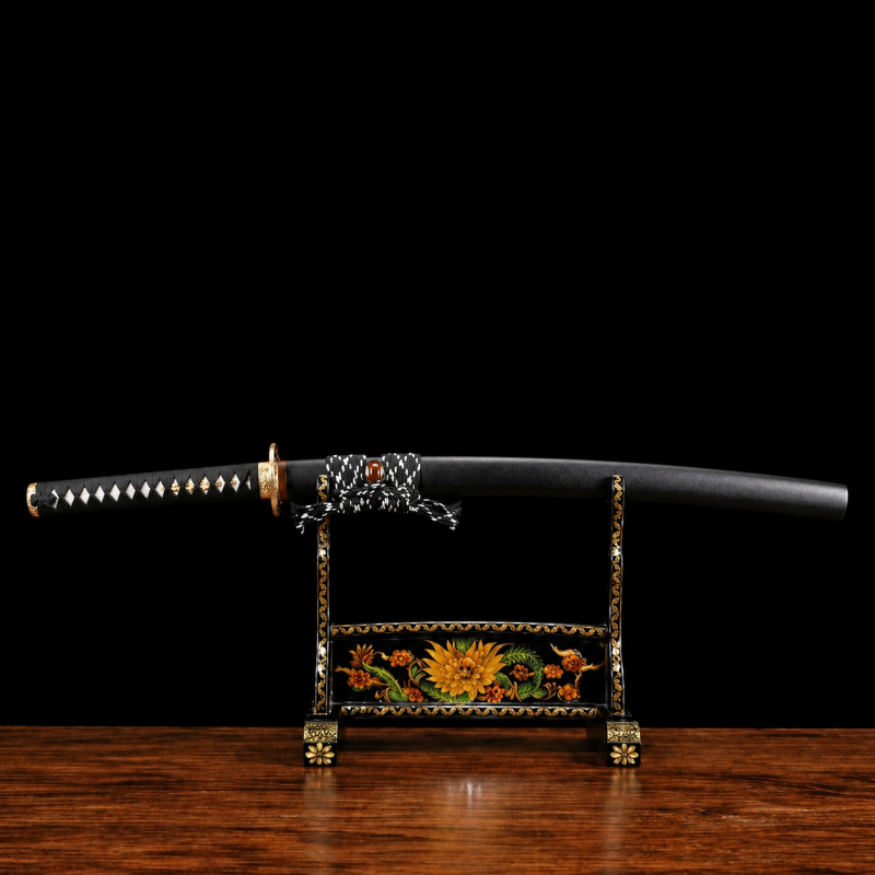Katana Senka (Acciaio T10 con Hamon Autentico e Pelle di Razza)