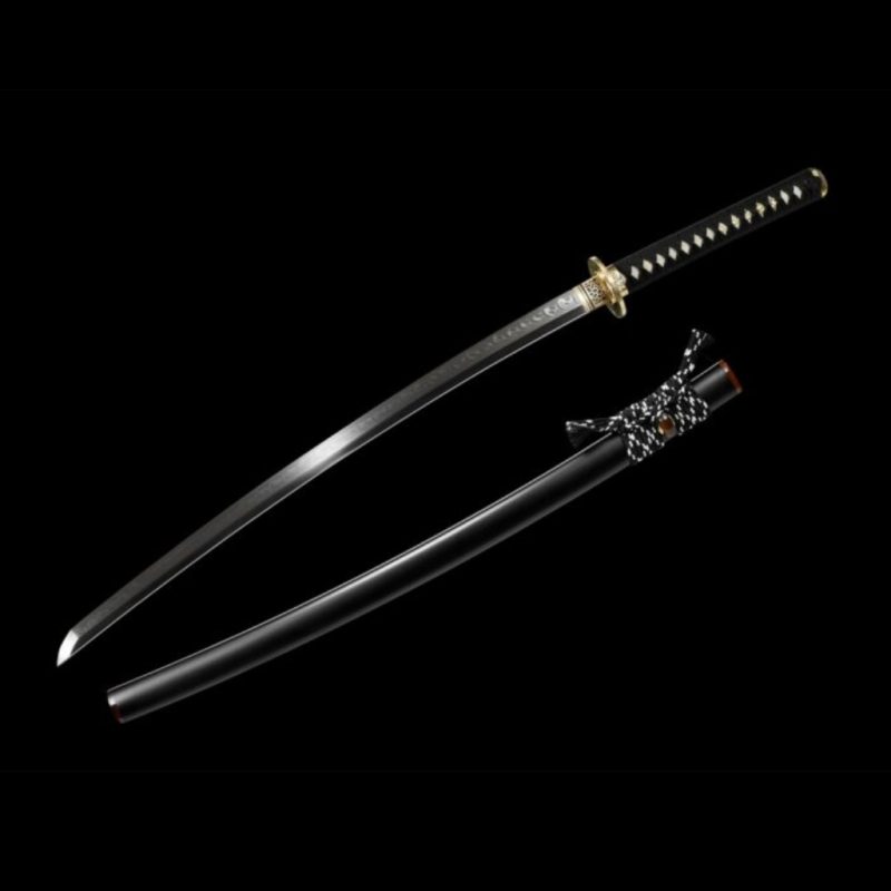 Katana Senka (Acciaio T10 con Hamon Autentico e Pelle di Razza)