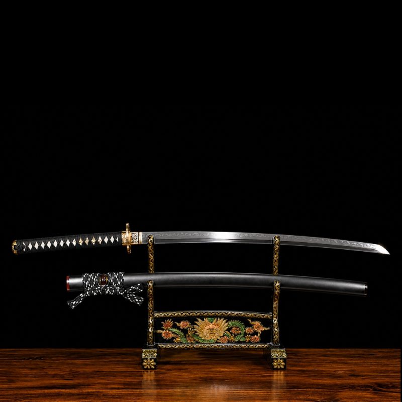 Katana Senka (Acciaio T10 con Hamon Autentico e Pelle di Razza)