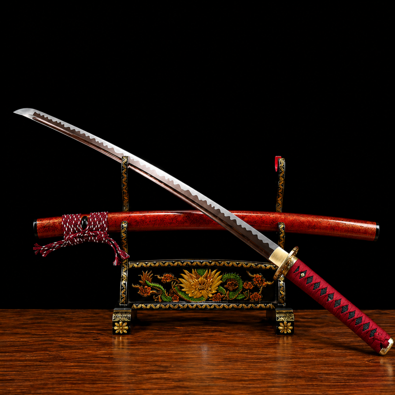 Katana Ginka (Acciaio Damasco Rosso)