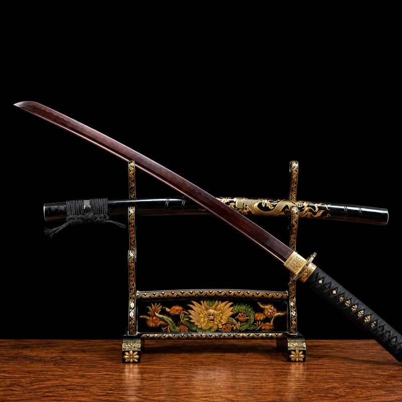 Katana Hisame (Acciaio Damasco Rosso)