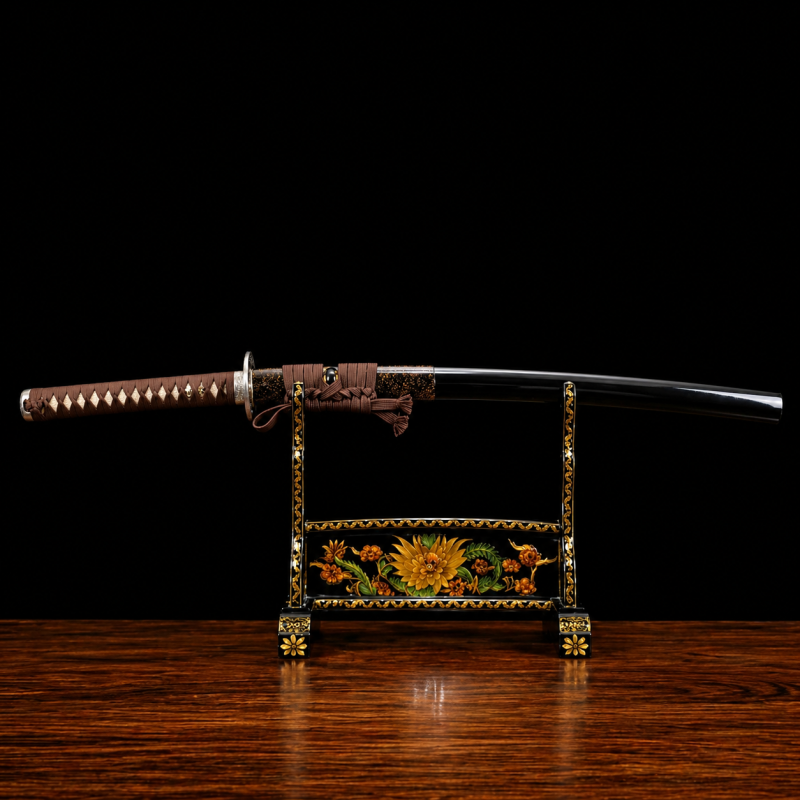 Katana Amaterasu (Acciaio T10 con Hamon Autentico e Pelle di Razza)