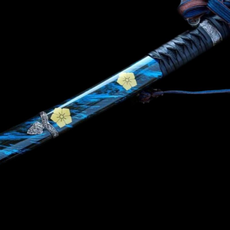 Katana Akane (Acciaio T10 con Hamon Autentico e Pelle di Razza)