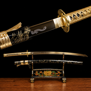 Katana Kohaku (Acciaio al Carbonio 1095 Dorato)