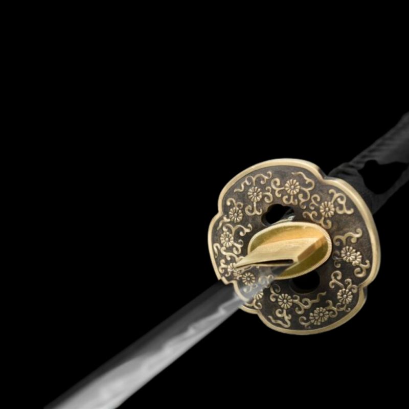 Katana Mikazuki (Acciaio T8 con Hamon Gunome Autentico e Pelle di Razza)