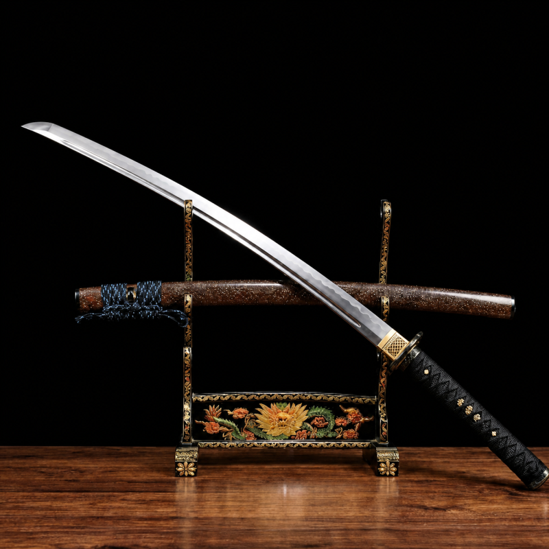 Katana Reizan (Acciaio al Carbonio 1060 con Vera Pelle di Razza)