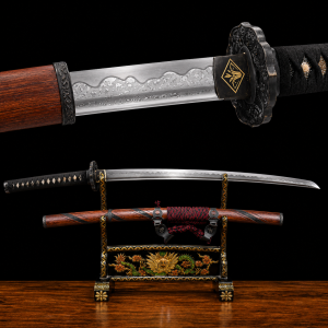 Katana Wave (Acciaio Damasco con Hamon Autentico)