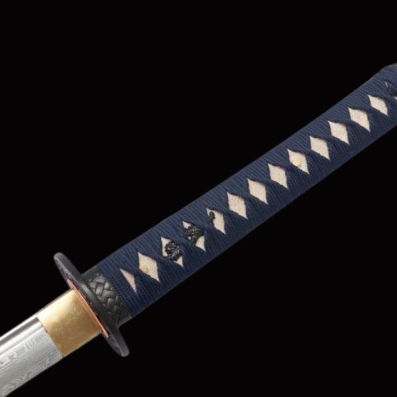 Katana Sakura (Acciaio Damasco & Vera Pelle di Razza)