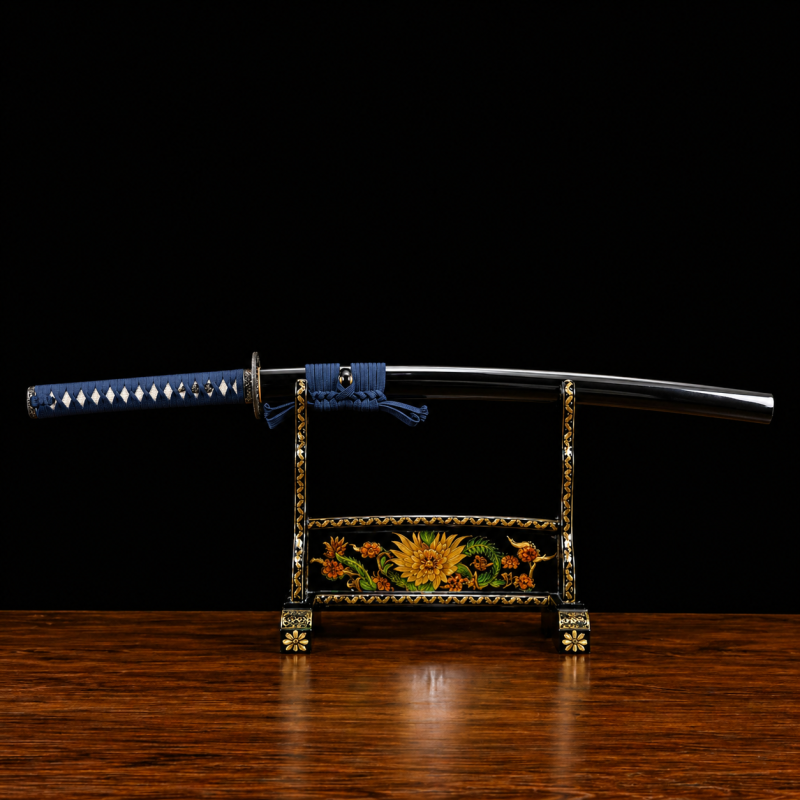 Katana Sakura (Acciaio Damasco & Vera Pelle di Razza)