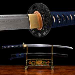 Katana Sakura (Acciaio Damasco & Vera Pelle di Razza)