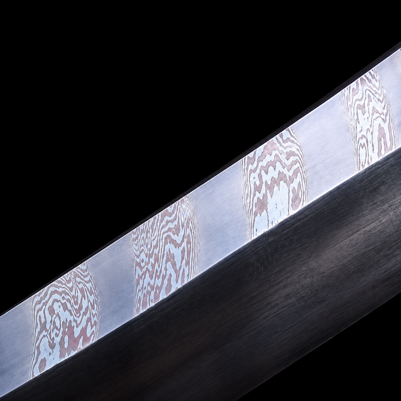 Tanto Asahi (Acciaio Damasco Torsato Blu)