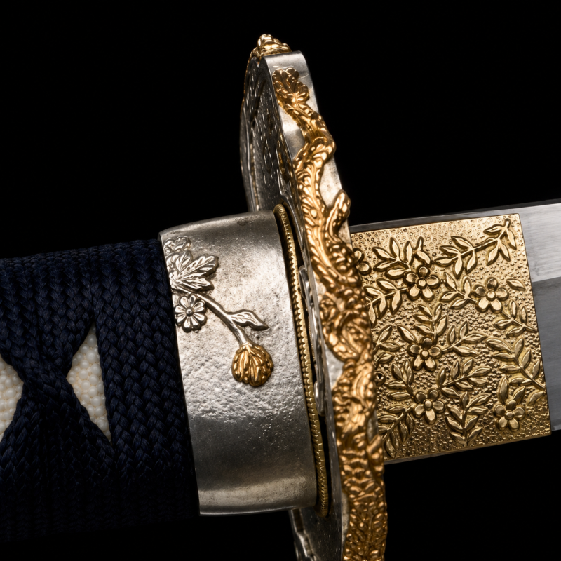 Tanto Isumi (Acciaio T10 con Tsuba Placcata Oro)