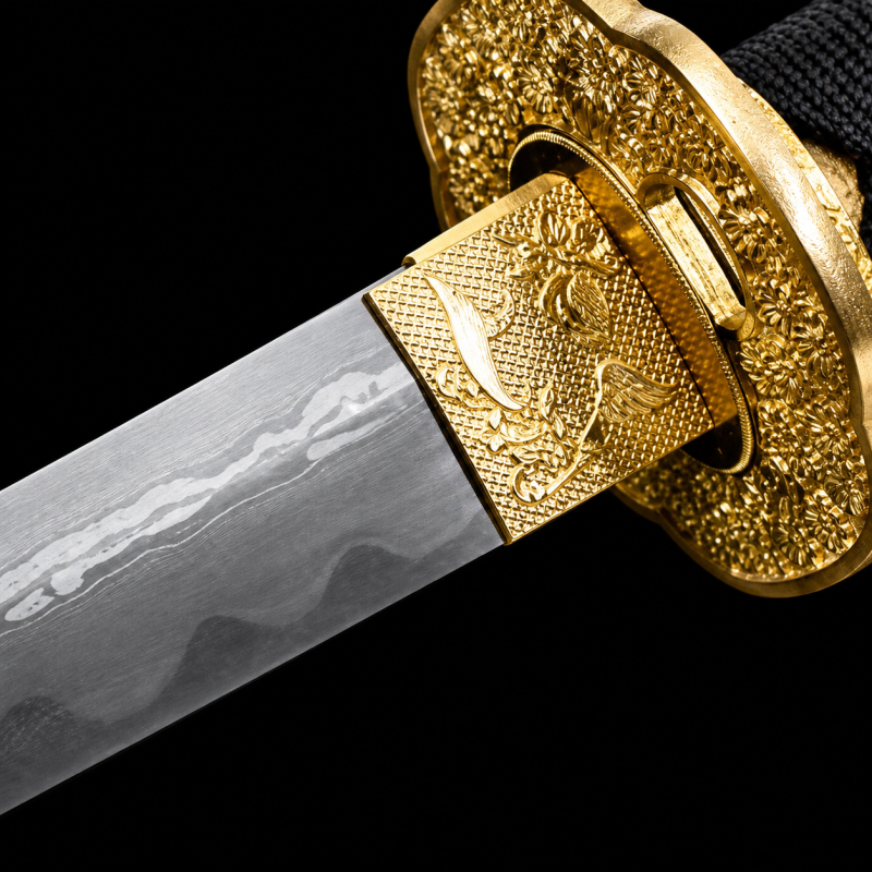Tanto Tsuruga (Acciaio Damasco con Hamon Autentico)