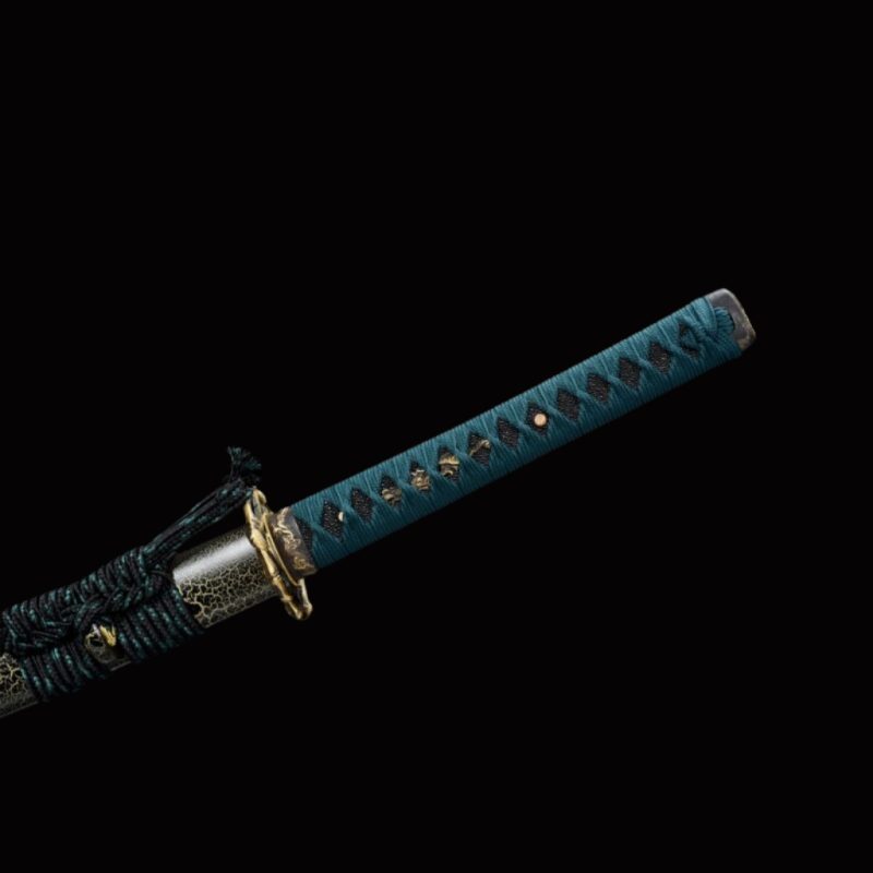 Katana tradizionale in Acciaio Damasco Dorato