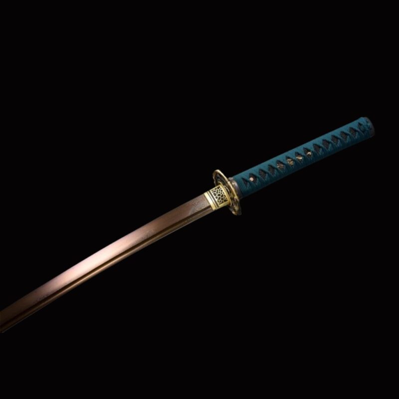 Katana tradizionale in Acciaio Damasco Dorato